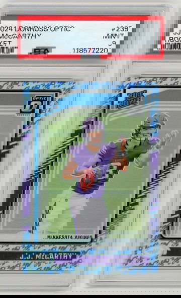 JJ MCCARTHY 2024 Panini Donruss Optic Rocket Emoji Rc #235 PSA 9