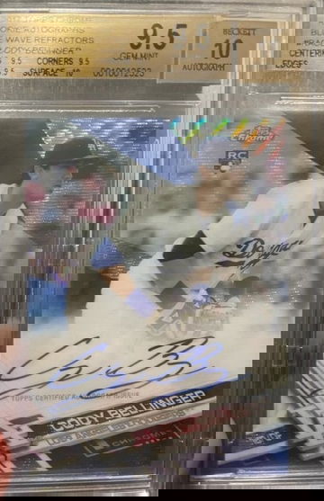 Cody Bellinger Blue Wave Refractor Auto /75 True Gem Plus 