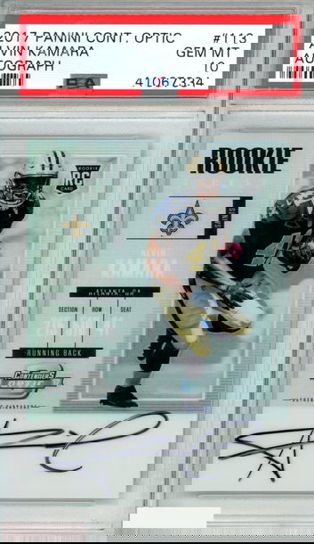 2017 PANINI CONTENDERS OPTIC ALVIN KAMARA #113 ROOKIE TICKET AUTOGRAPH RC PSA 10