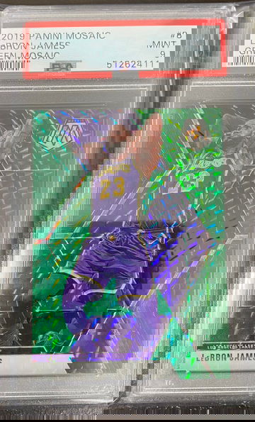 2019 mosaic lebron james green psa 9 #8