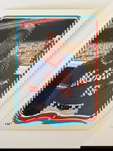 1985 Dwight Gooden RC Fleer Stickers #113 (NM-MT).