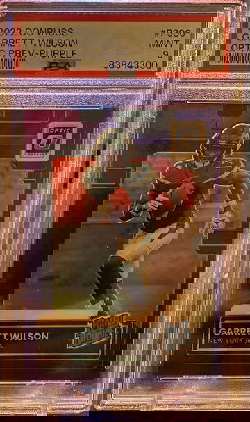 2022 Donruss Garrett Wilson Rated Rookie Optic Preview Purple /50