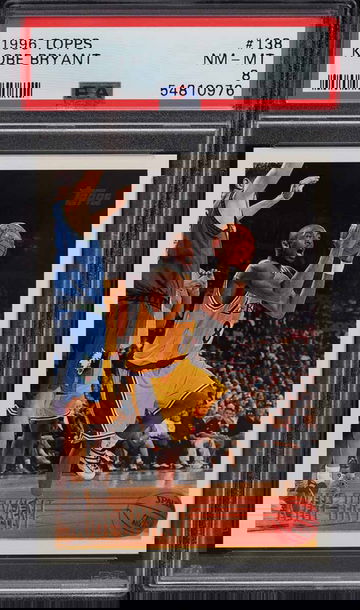 1996 TOPPS BASKETBALL KOBE BRYANT ROOKIE RC #138 PSA 8 NM-MT