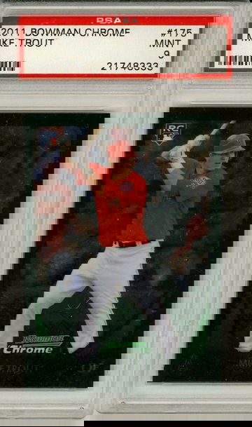 Mike Trout 2011 Bowman Chrome Rookie Card RC #175 PSA 9 Mint