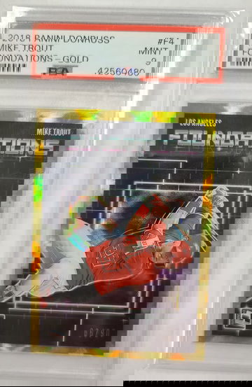 Mike Trout 2018 Donruss Foundations Gold /99 PSA 9