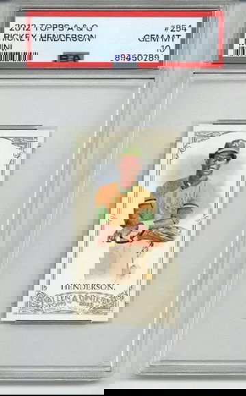 2012 TOPPS ALLEN & GINTER MINI #254 RICKEY HENDERSON OAKLAND A'S PSA 10