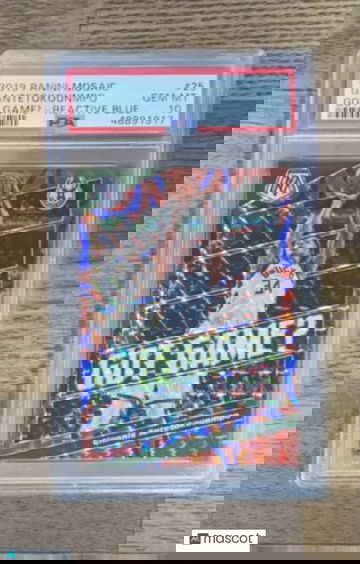 Giannis Antetokounmpo 2019 Mosaic Got Game? Reactive Blue Prizm /99  #25 PSA 10