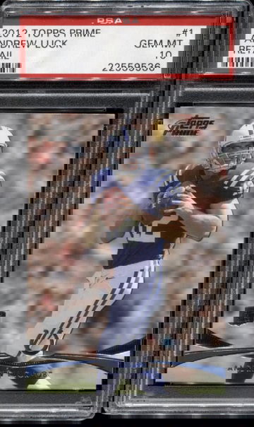 2012 Topps Prime Retail #1 Andrew Luck RC PSA 10 Gem Mint *9536