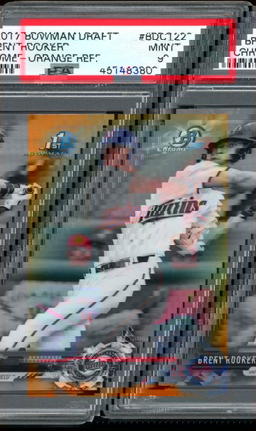 2017 Bowman Draft Brent Rooker Orange Refractor PSA 9