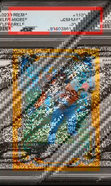 2023 Panini Prizm Tyler Higbee Gold Sparkle /24 PSA 10