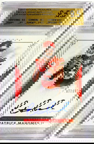 PATRICK MAHOMES 2017 National Treasures RC Rookie Auto Autograph #/99 BGS 9.5 10