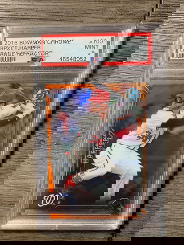 2016 Bowman Chrome Orange Refractor Bryce Harper (PSA 9) (2/25)