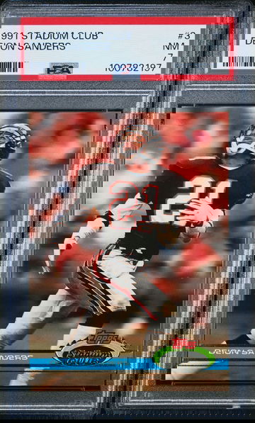 1991 Topps Stadium Club Deion Sanders #3 NFL Atlanta Falcons PSA 7 NM