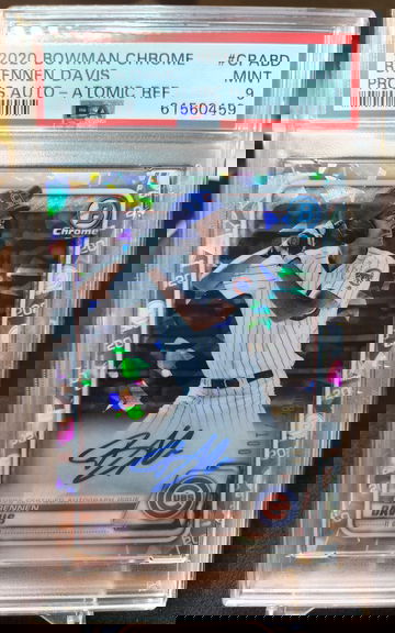 2020 Bowman Chrome Brennen Davis Atomic Refractor Auto /100 Mint PSA 9 Cubs