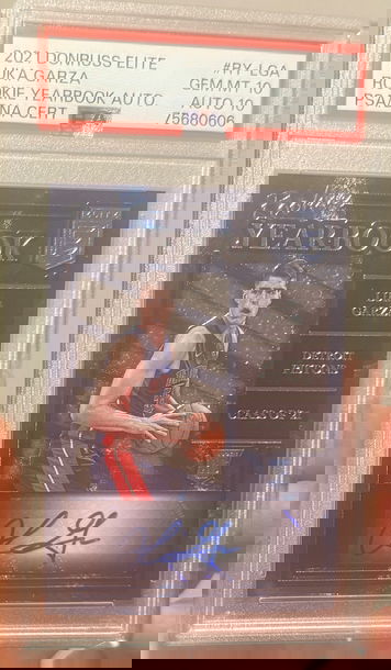 2021 Panini Donruss Elite Luka Garza Rookie Yearbook Auto PSA 10 Auto 10
