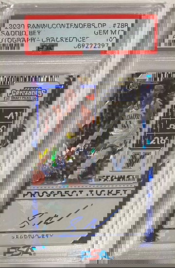 2020 Contenders Draft Cracked Ice On Card Autograph #/23 Saddiq Bey Rookie PSA 10