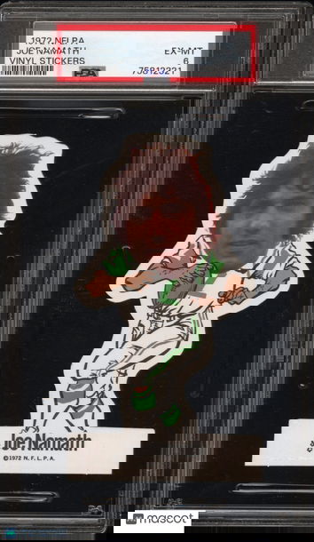 1972 NFLPA Vinyl Stickers Joe Namath PSA 6