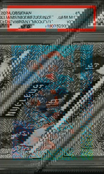 2024 Panini Obsidian Nucleus Vibrant Mojo 1/1 Caleb Williams/Dj Moore/Rome Odunze #5 PSA 10