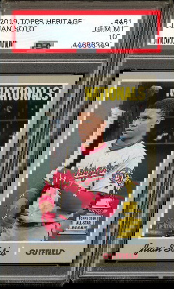 JUAN SOTO PSA 10 RC 2019 TOPPS HERITAGE #481 ROOKIE CUP SP GEM MINT