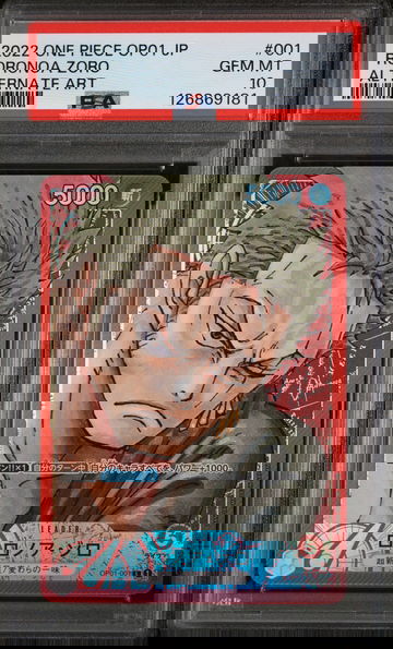 2022 One Piece Romance Dawn Jpn Alternate Art Roronoa Zoro #OP01001 PSA 10