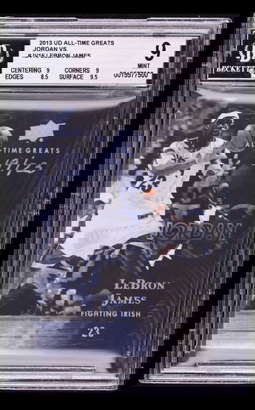 2013 Upper Deck All-Time Greats Jordan vs Lebron James 19/23 BGS 9 MINT
