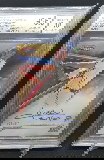 Juan Soto 2018 Bowman's Best Gold Refractor auto bgs 9.5