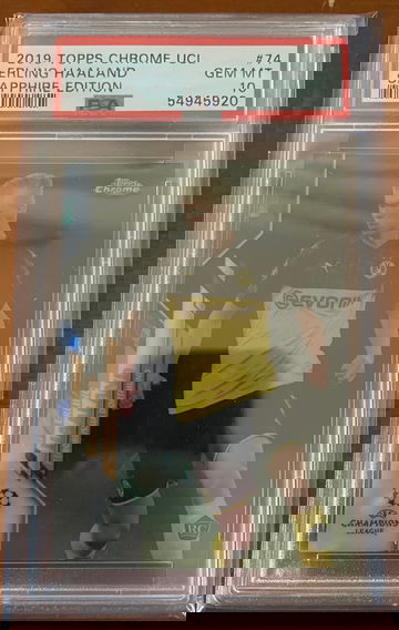 Erling Haaland Topps Chrome Sapphire UEFA PSA 10 Rookie