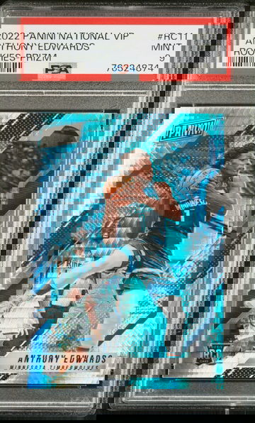 2021 2022 PANINI NATIONAL VIP ROOKIES ANTHONY EDWARDS PRIZM #RC11 PSA 9