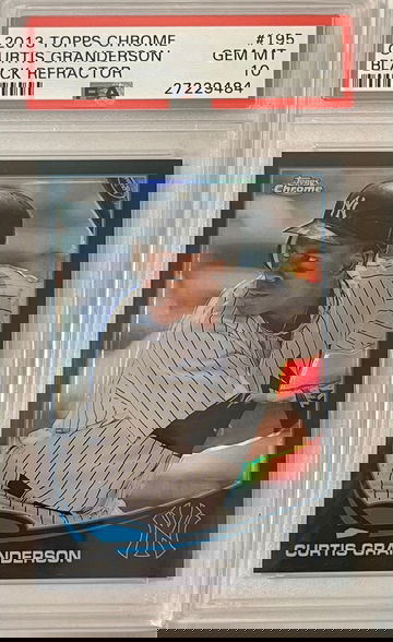 2013 Topps Chrome Curtis Granderson Black Refractor 014/100 PSA 10