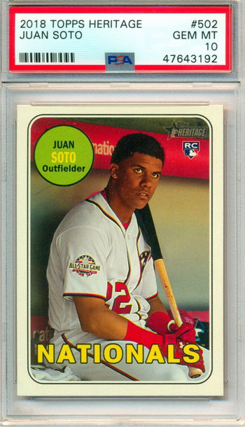 2018 Topps Heritage Juan Soto #502 PSA 10