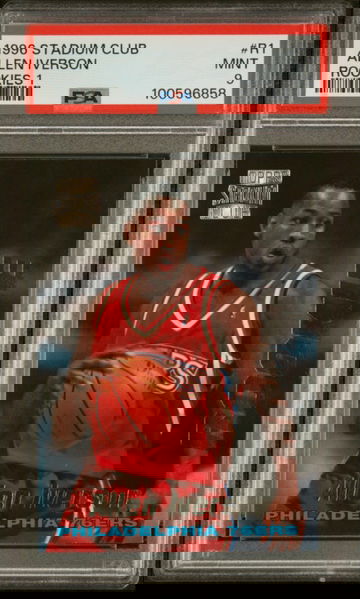 Allen Iverson 1996 Stadium Club Rookies 1 #R1 PSA 9