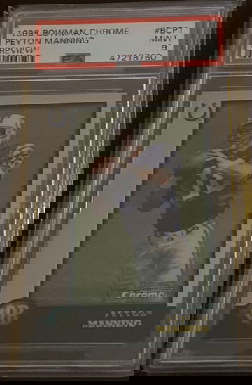 Peyton Manning 1998 bowman chrome preview PSA 9