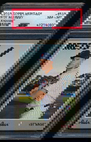 Pete Alonso 2019 Heritage Nickname RC PSA 8