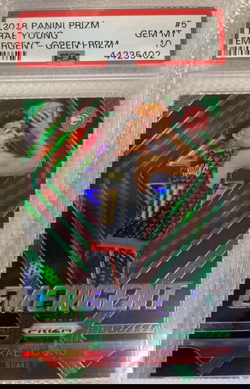 2018 Panini Prizm Trae Young Green Emergent PSA 10 Gem Mint