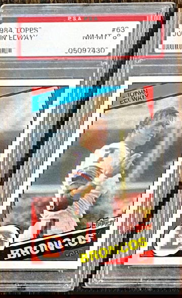 PSA 8 1984 Topps JOHN ELWAY ROOKIE Card RC #63 ~ Denver Broncos HOF