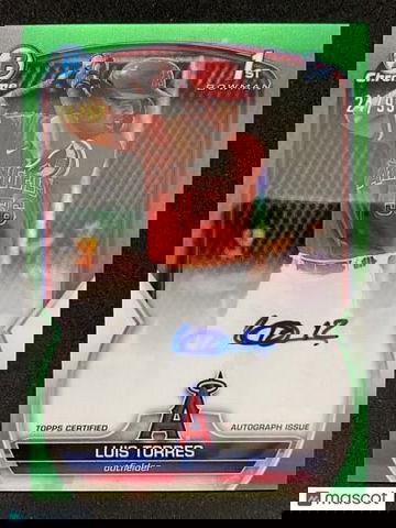 2023 Topps 1st Bowman Chrome Luis Torres Auto Green /99