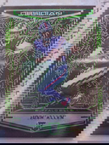 2018 Obsidian Green Etch Rookie Josh Allen /25