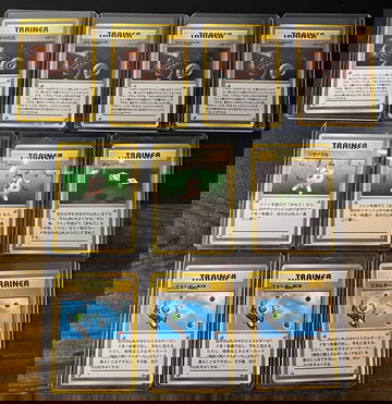 Lot Of 10- VTG 1996 Nintendo Japanese Pokemon Trainers Card Old Back