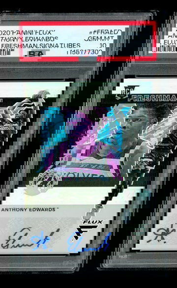 2020 Panini Flux Anthony Edwards Freshman Signatures Rookie Auto RC PSA 10