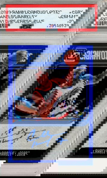 2018 PANINI DONRUSS OPTIC SIGNATURE SERIES CHARLES BARKLEY #CBK BLUE PSA 10