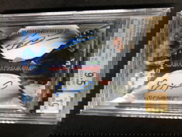 VLADIMIR GUERRERO JR. ELOY JIMENEZ 2019 Topps Chrome Rookie Auto #/25 BGS 9.5