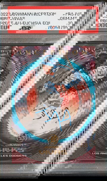 2022 Bowman Inception Fuchsia Foil Jorbit Vivas #PA-JVS Auto /75 PSA 10