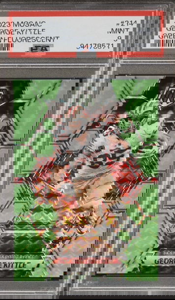 2023 Panini Mosaic Green Fluorescent George Kittle #07/10 PSA 9 Mint!