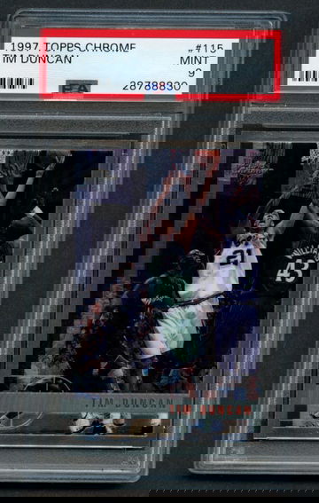 1997 Topps Chrome TIM DUNCAN RC #115 PSA 9