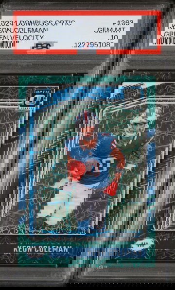 2024 Panini Donruss Optic Green Velocity Keon Coleman #263 RC PSA 10