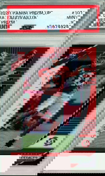 2020 PANINI PRIZM DP RED PRIZM TUA TAGOVAILOA #101 MIAMI ROOKIE PSA MINT 9