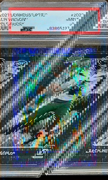 2021 ZACH WILSON Panini Donruss Optic Rated Rookie PURPLE SHOCK PRIZM PSA 9 #202