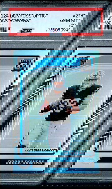 2024 DONRUSS OPTIC BROCK BOWERS #215 RATED ROOKIE HOLO ROOKIE RC PSA 10