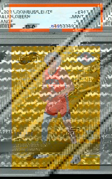 2021-22 Jalen Green Panini Donruss Elite Orange /210 PSA 9 Mint RC SP Rockets