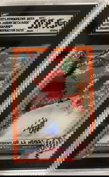 2021 Bowman Sapphire Orange 25/25 Jeremy De La Rosa autograph
